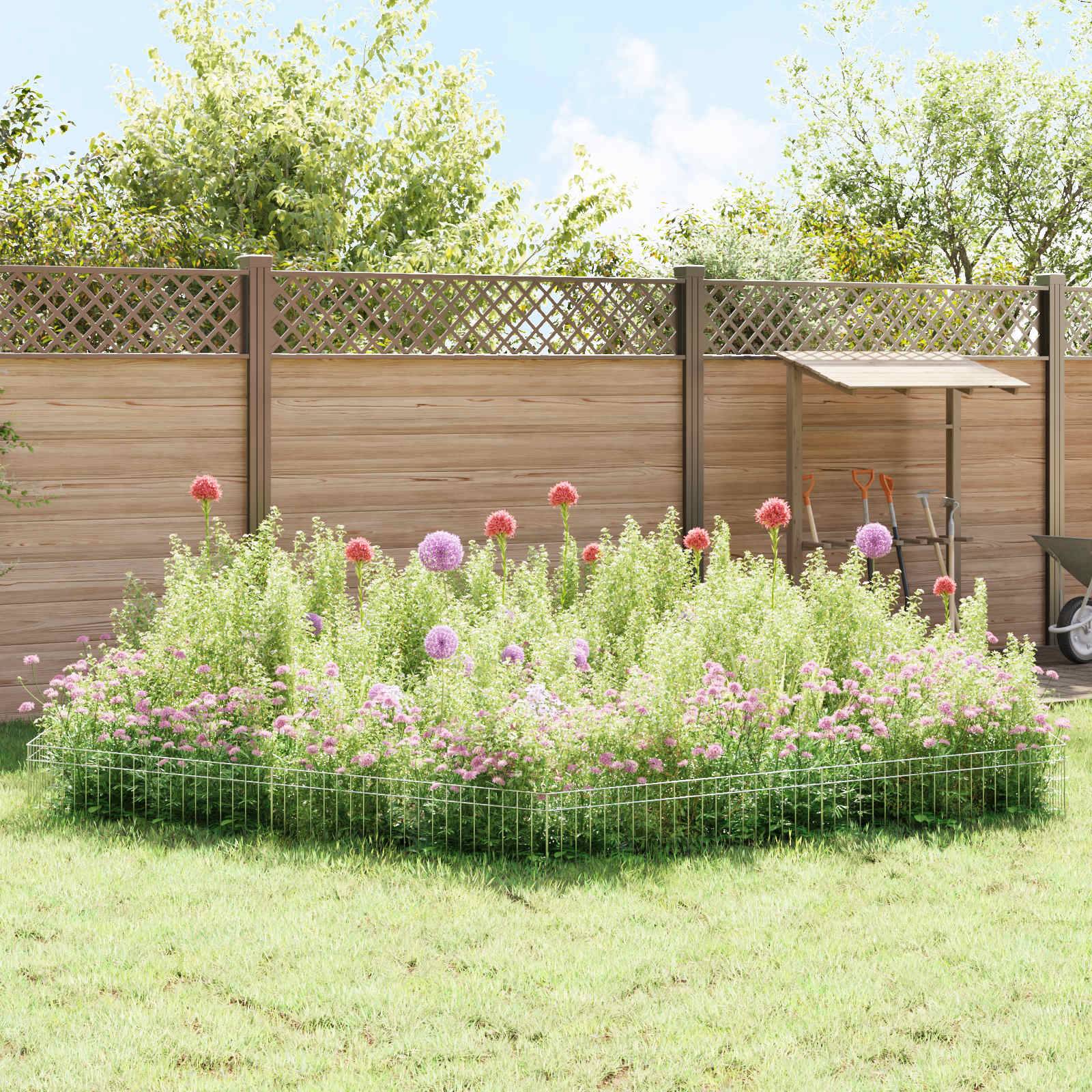 vidaXL Gartenzaun-Paneel 12 pcs Verzinkter Stahl Silber
