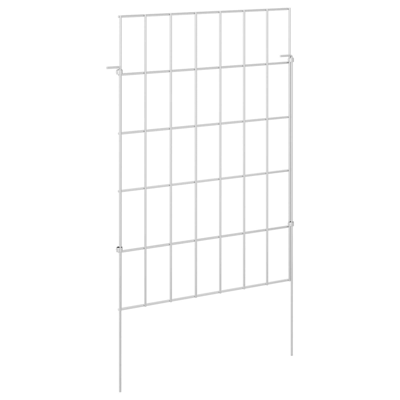 vidaXL Gartenzaun mit Pfählen 12 pcs 35 x 50 cm Mesh Verzinkter Stahl