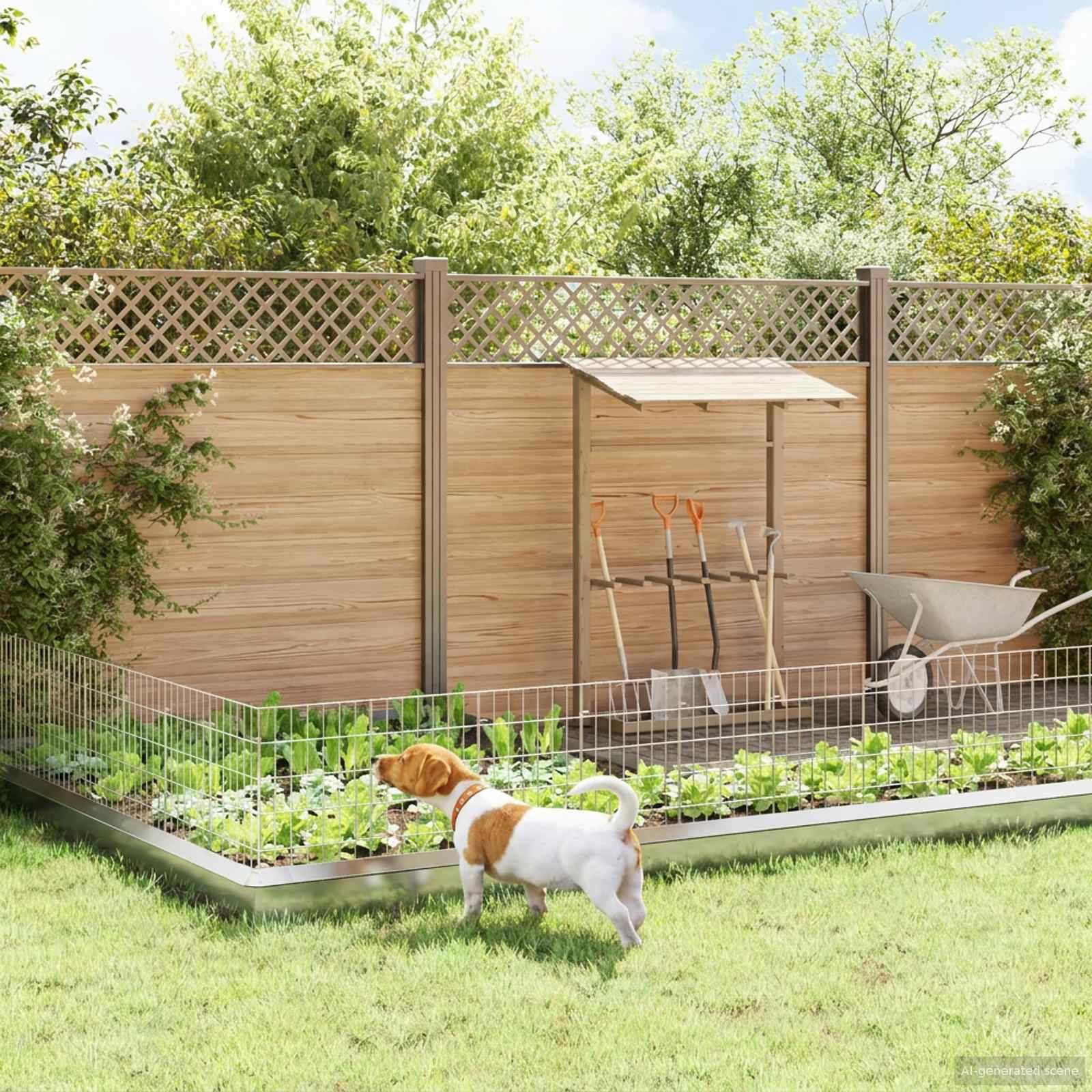 vidaXL Gartenzaun mit Pfählen 12 pcs 35 x 50 cm Mesh Verzinkter Stahl