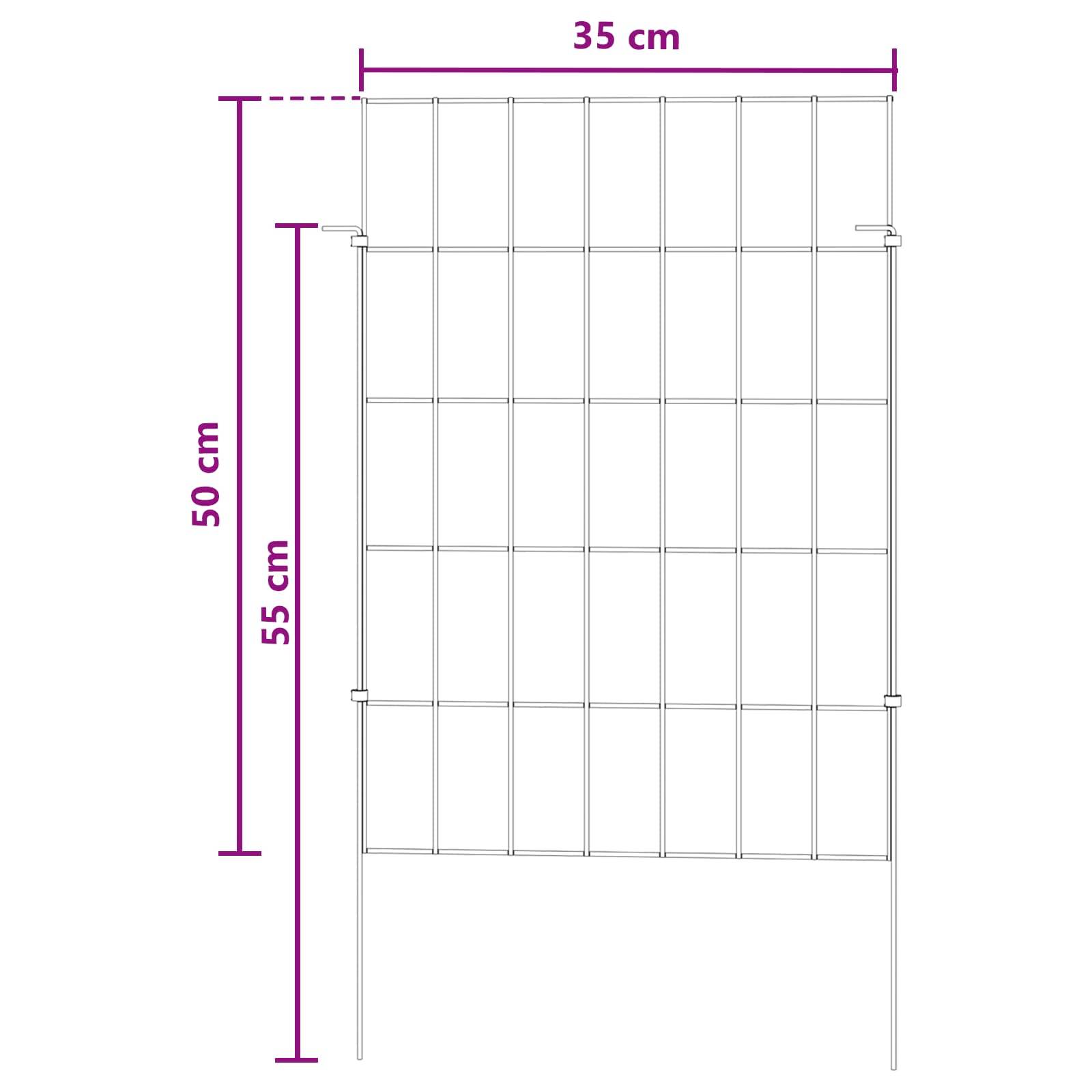 vidaXL Gartenzaun mit Pfählen 12 pcs 35 x 50 cm Mesh Verzinkter Stahl