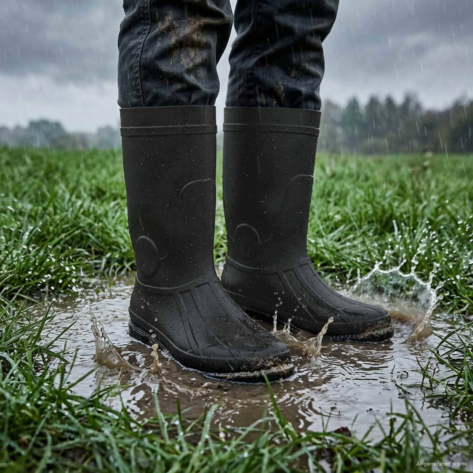 vidaXL Regenstiefel PVC Größe 43 Schwarz