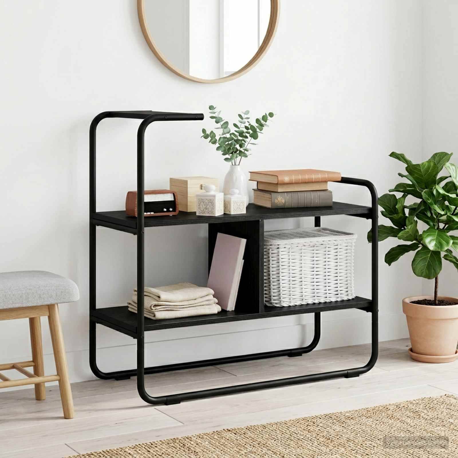 vidaXL Konsolentisch Schwarze Eiche 80 x 35 x 75 cm Holzwerkstoff