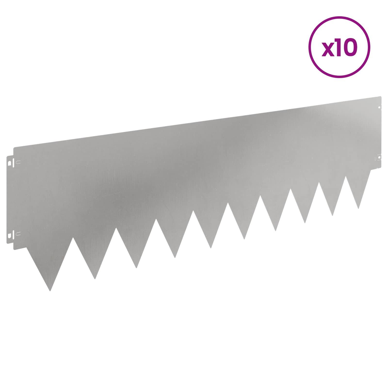 vidaXL Raseneinfassung 10 pcs Metall
