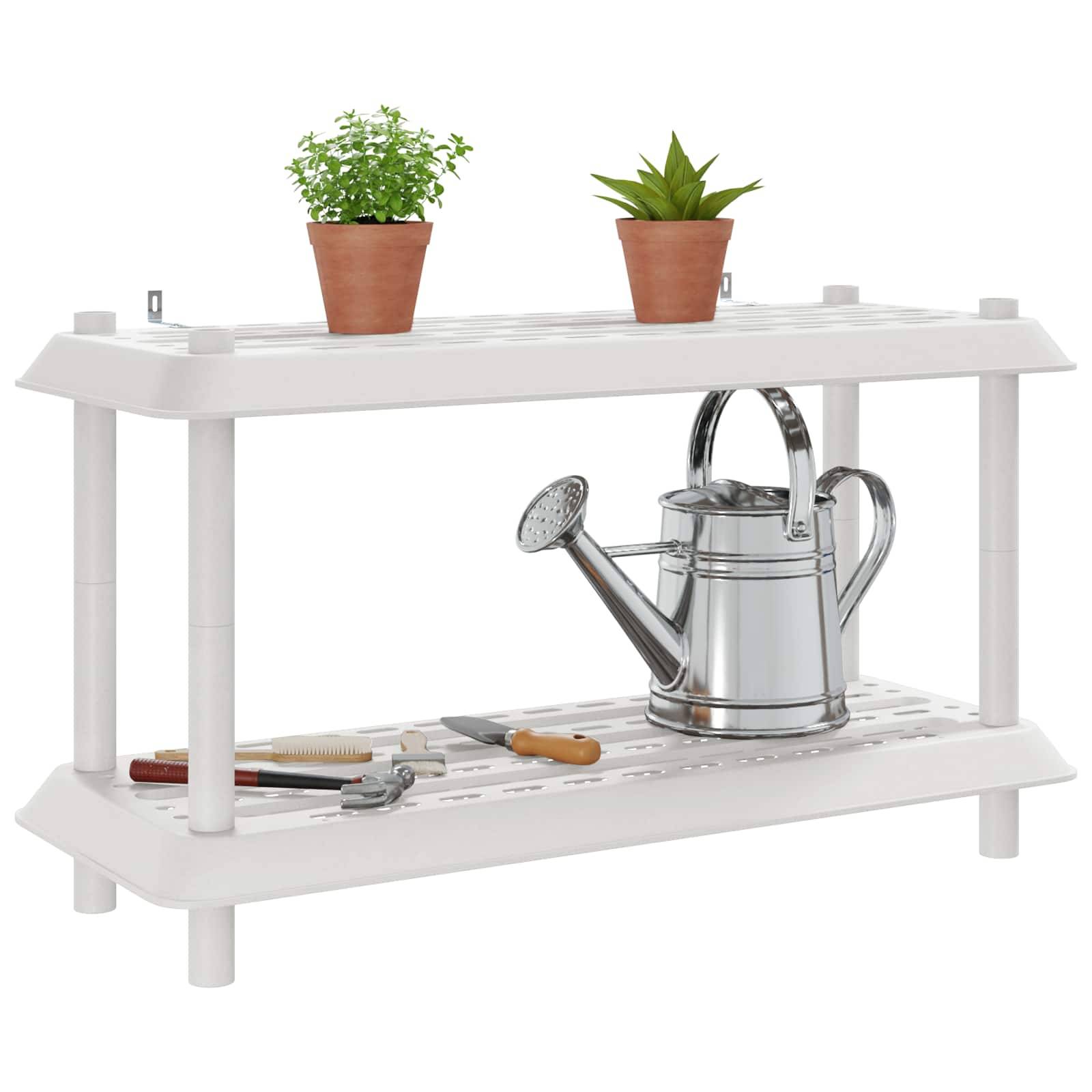 vidaXL Regaleinheit 2 Ebenen 100 x 40 x 55,5 cm PP Weiß