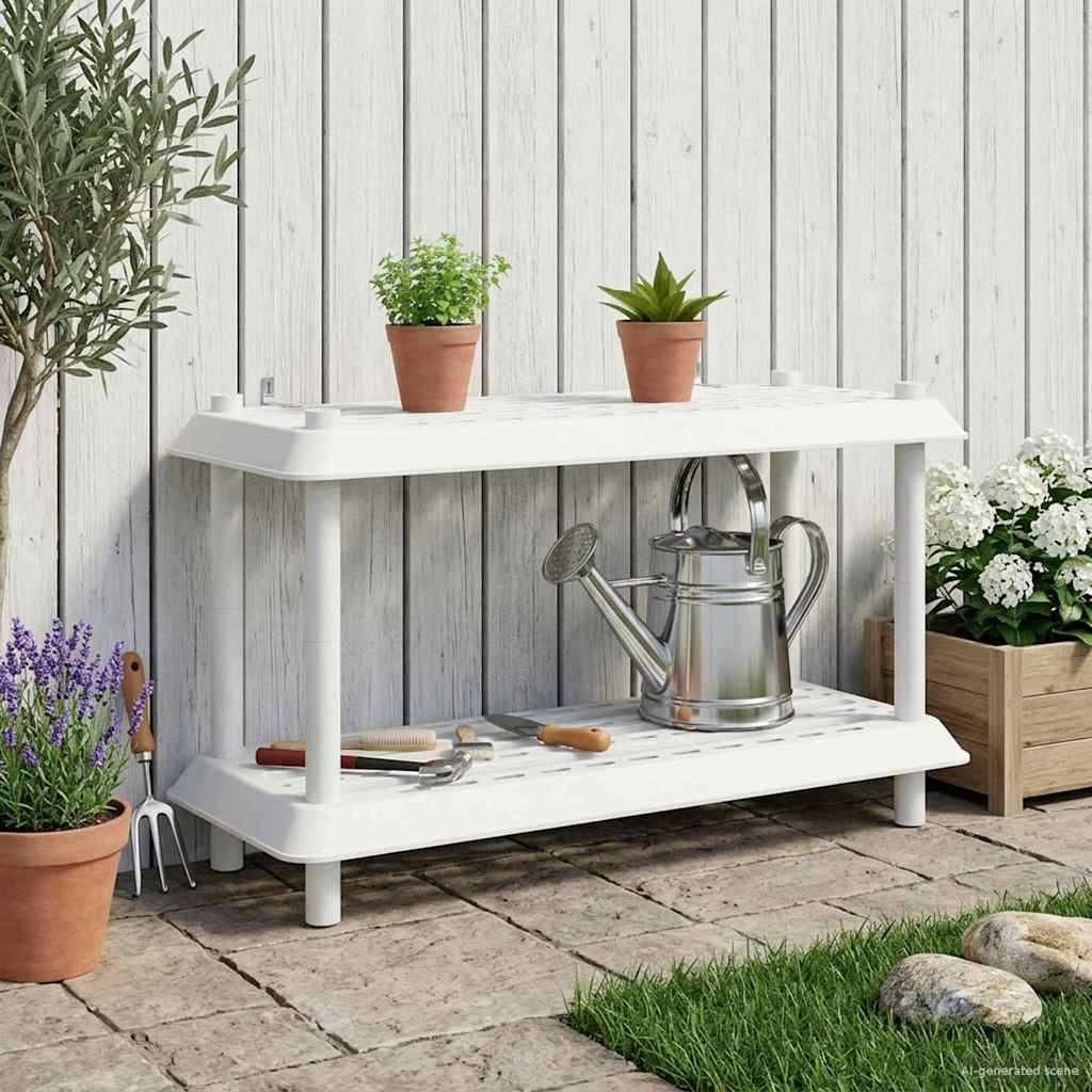 vidaXL Regaleinheit 2 Ebenen 100 x 40 x 55,5 cm PP Weiß