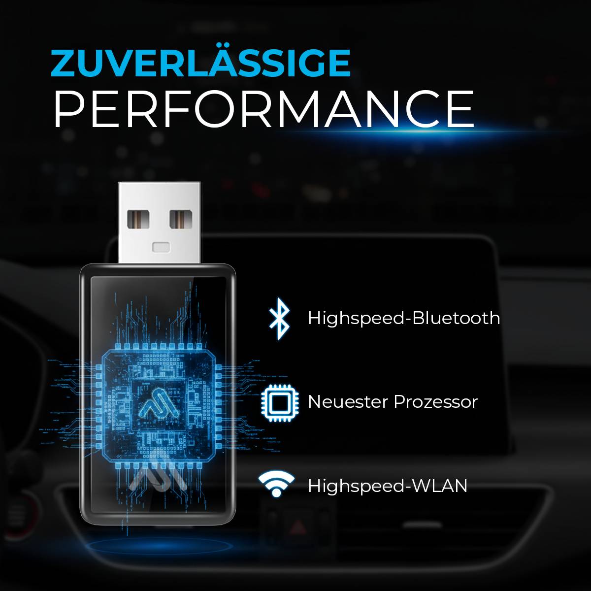 AutoSky Wireless CarPlay & Android Auto Adapter Plug & Play