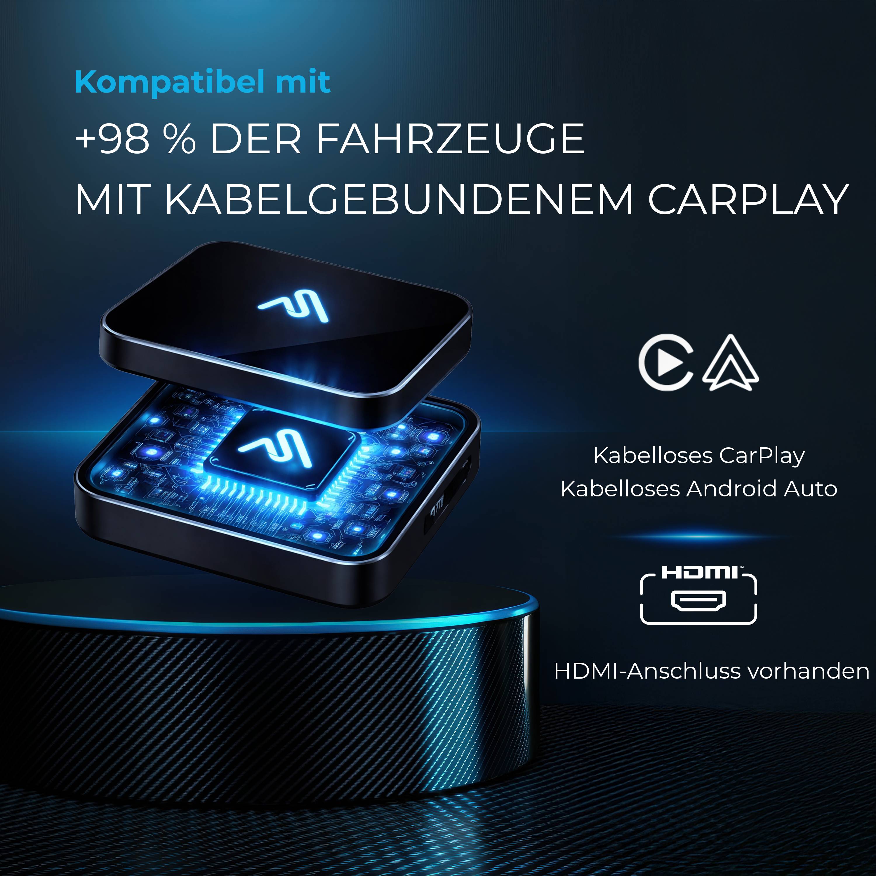 AutoSky CarPlay TV Adapter Wireless CarPlay Android Auto HDMI