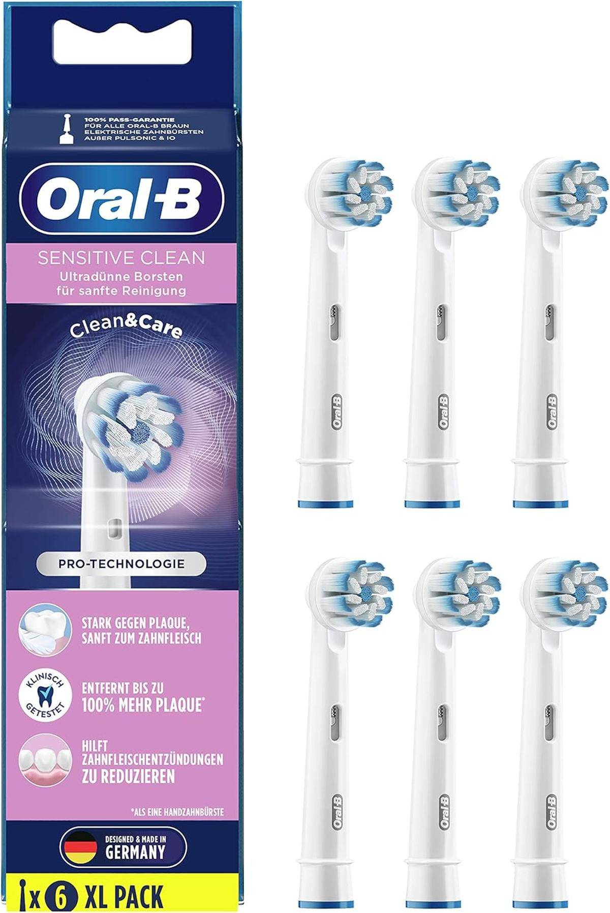 Oral-B Sensitive Clean Aufsteckbürsten elektrische Zahnbürste 6 Stück