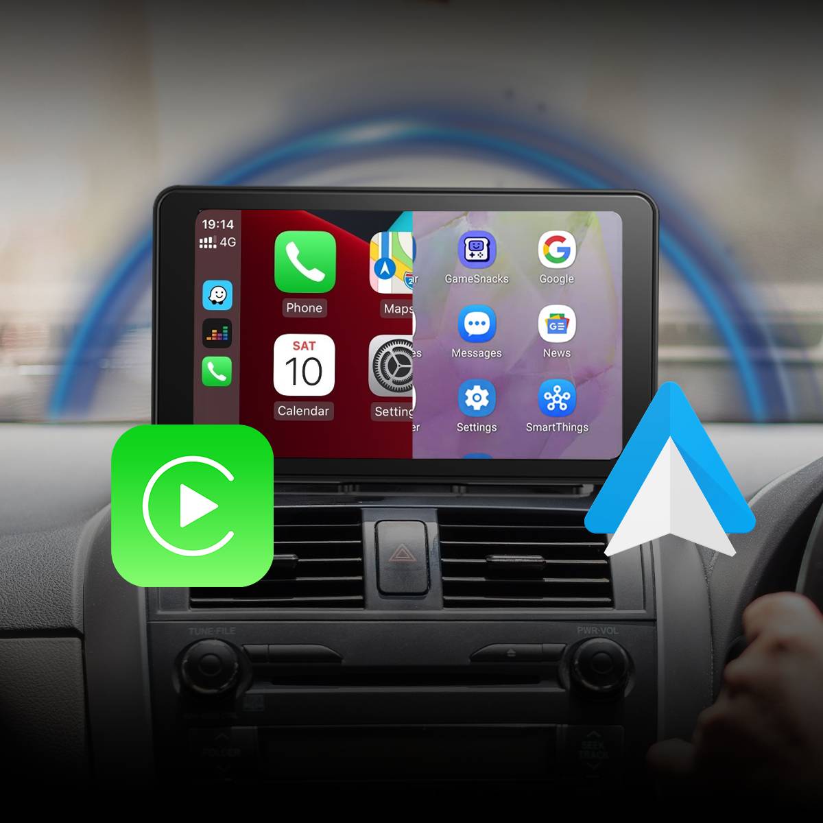 AutoSky Smart Screen Pro 7 Zoll Wireless CarPlay Android Auto Display