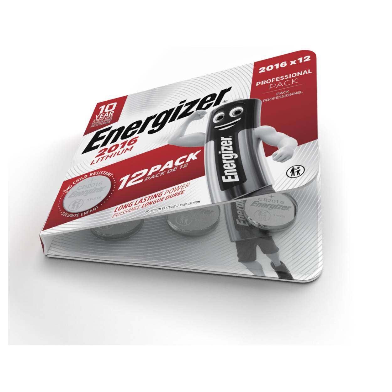 Energizer Knopfzelle CR2016 12er Blister