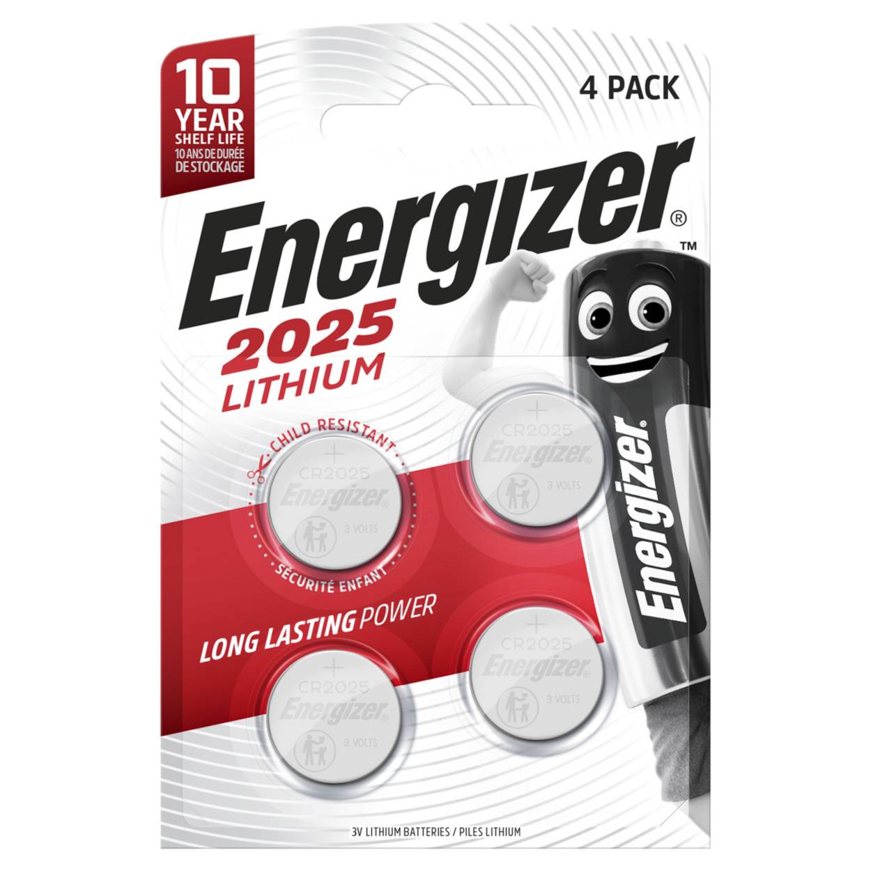 Energizer Knopfzelle CR2025 4er Blister