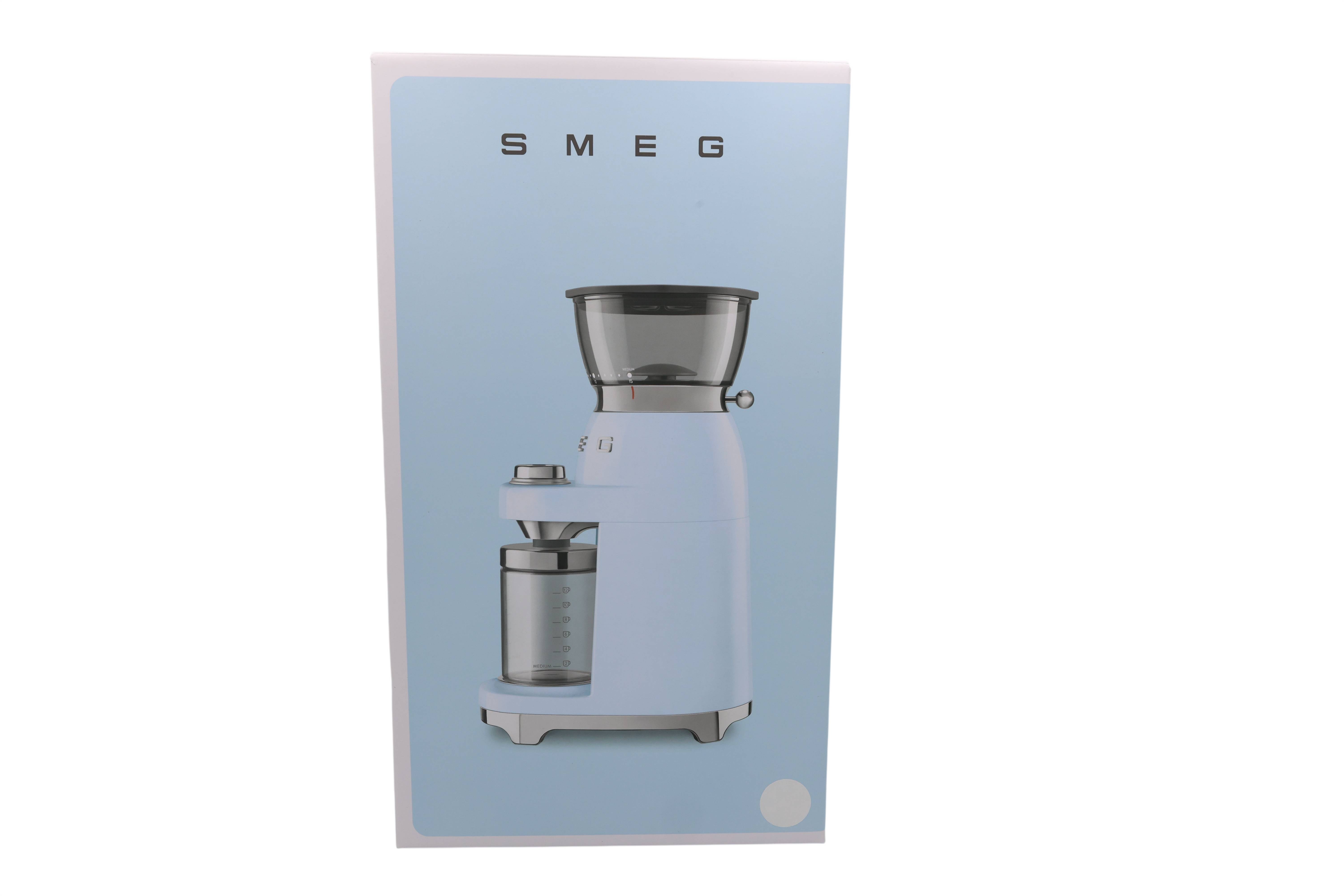 Smeg Kaffeemühle CGF03WHEU, 15 Mahlgrade, 240g Bohnenbeh., 150W, Weiß