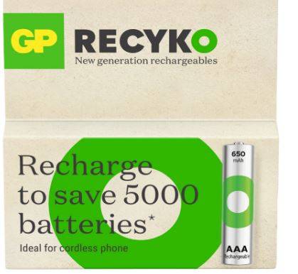 GP Akku AAA Micro NiMH 650 mAh 1,2V ReCyko 2er Blister
