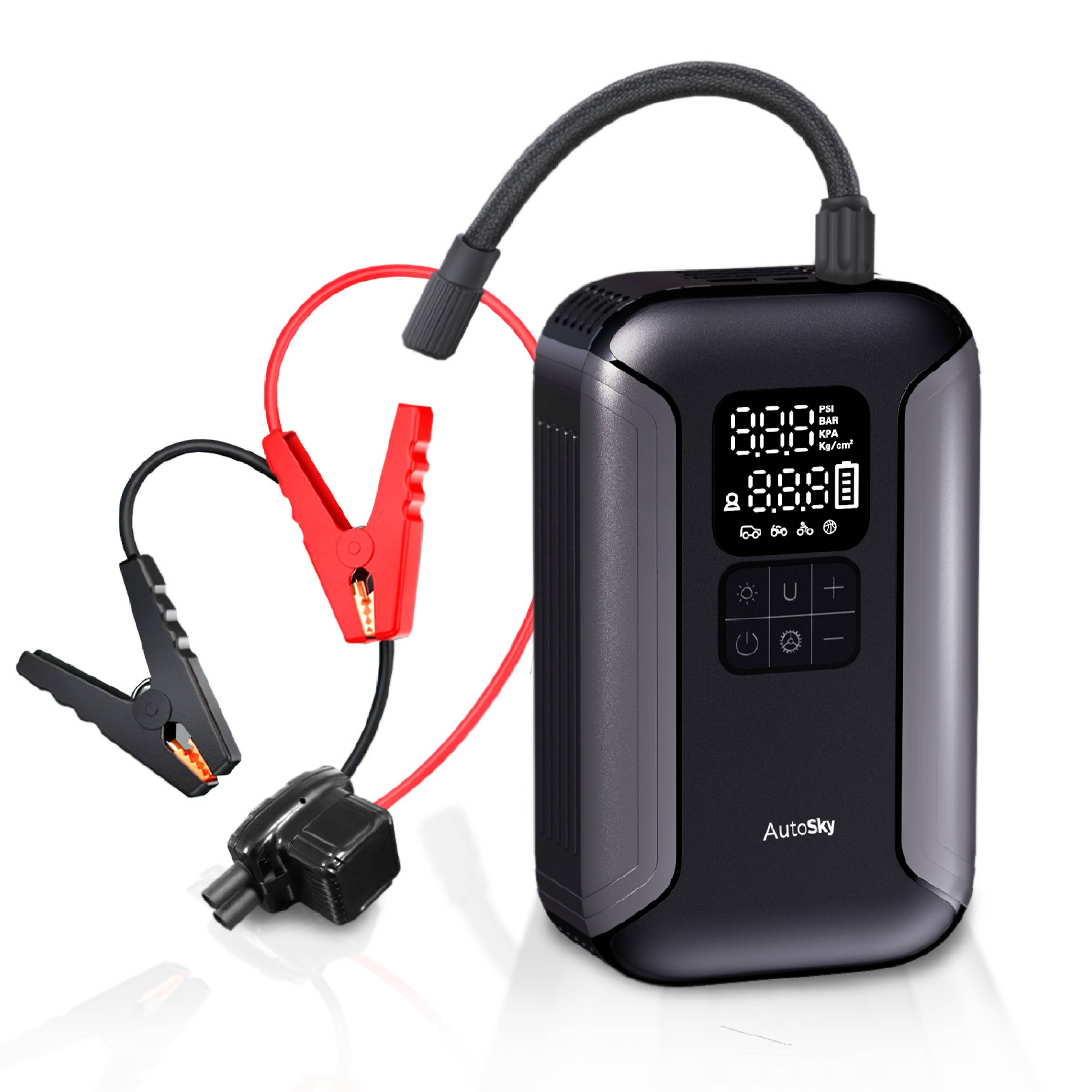 AUTOSKY 4-in-1 Starthilfe & Luftkompressor Ladegrät Powerbank KFZ tragbar