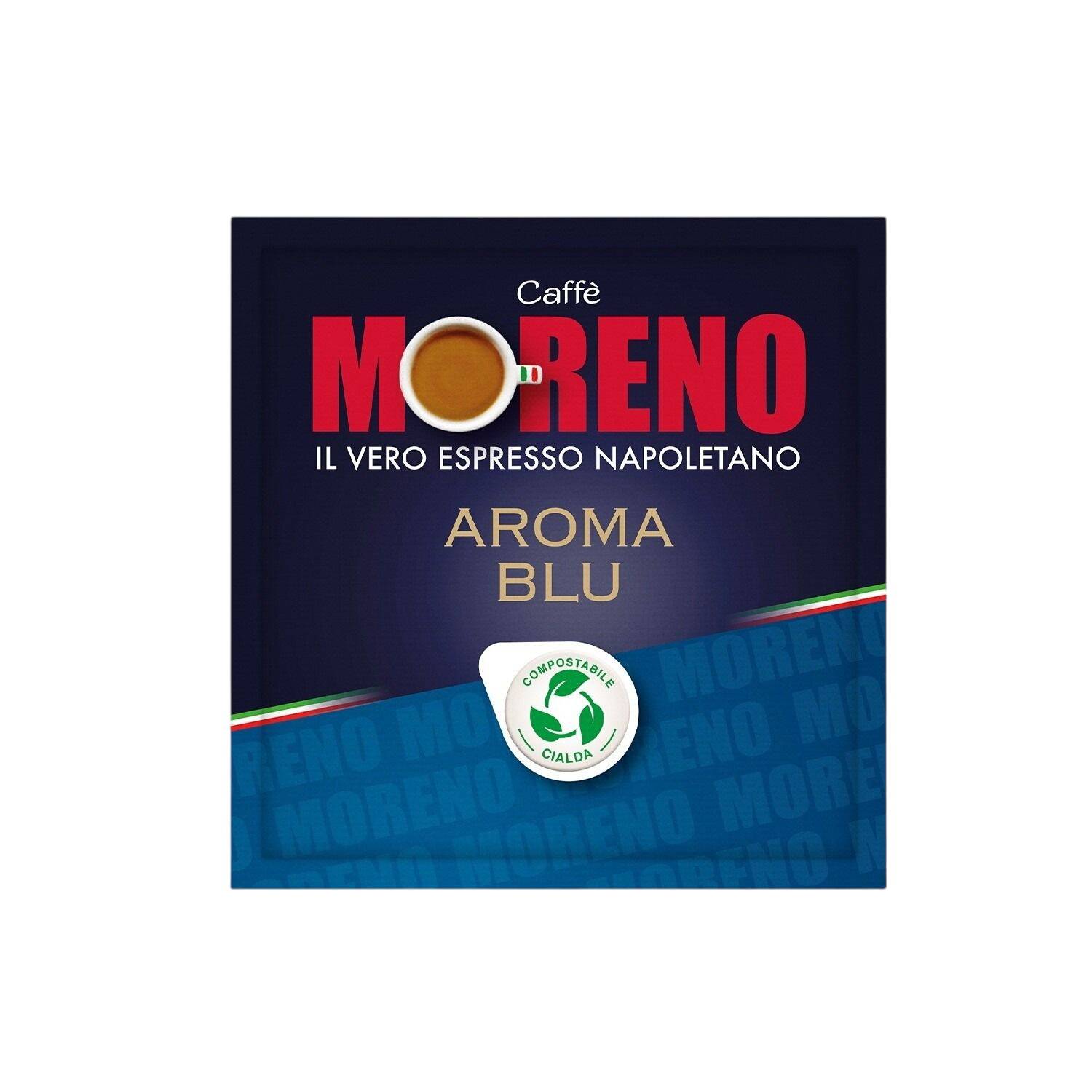 Caffè MORENO AROMA BLU 44mm ESE System Kaffee Pads 50 Stück a 7 g