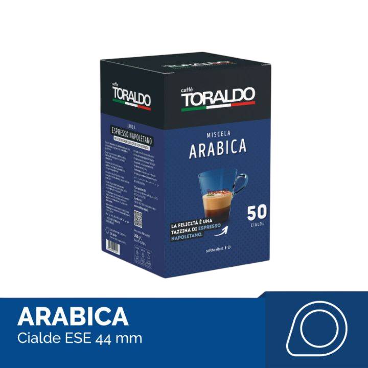 caffe TORALDO MISCELA ARABICA 44mm ESE System Kaffee Pads 50 Stück a 7,2 g