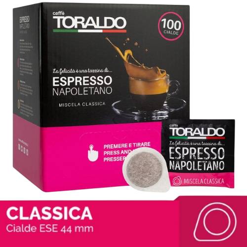 caffe TORALDO MISCELA CLASSICA 44mm ESE System Kaffee Pads 100 Stück a 7,2 g