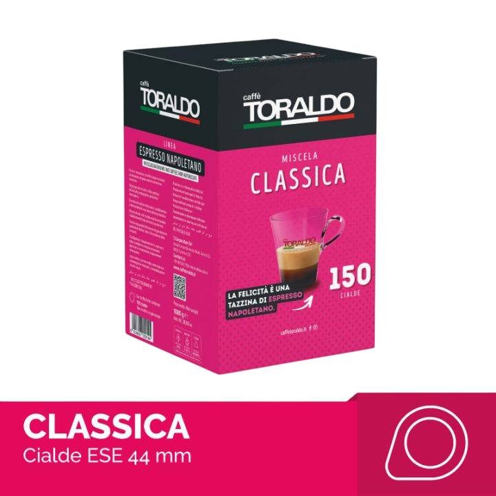 caffe TORALDO MISCELA CLASSICA 44mm ESE System Kaffee Pads 150 Stück a 7,2 g