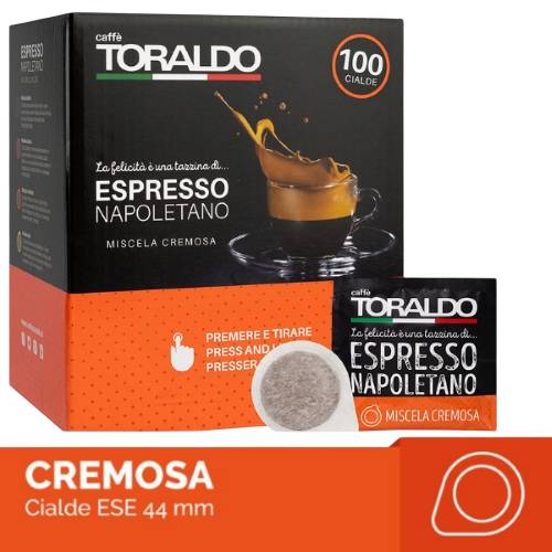 caffe TORALDO MISCELA CREMOSA 44mm ESE System Kaffee Pads 100 Stück a 7,2 g