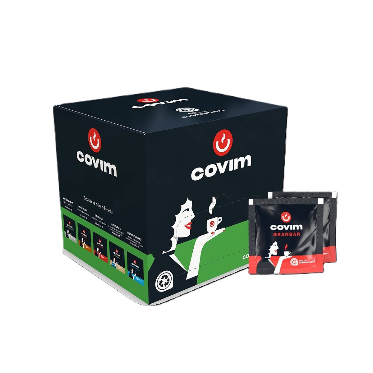 covim GRANBAR 44mm ESE System Kaffee Pads 150 Stück a 7 g