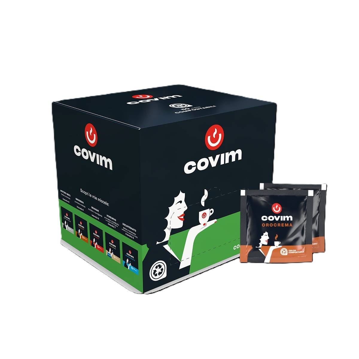 covim OROCREMA 44mm ESE System Kaffee Pads 150 Stück a 7 g
