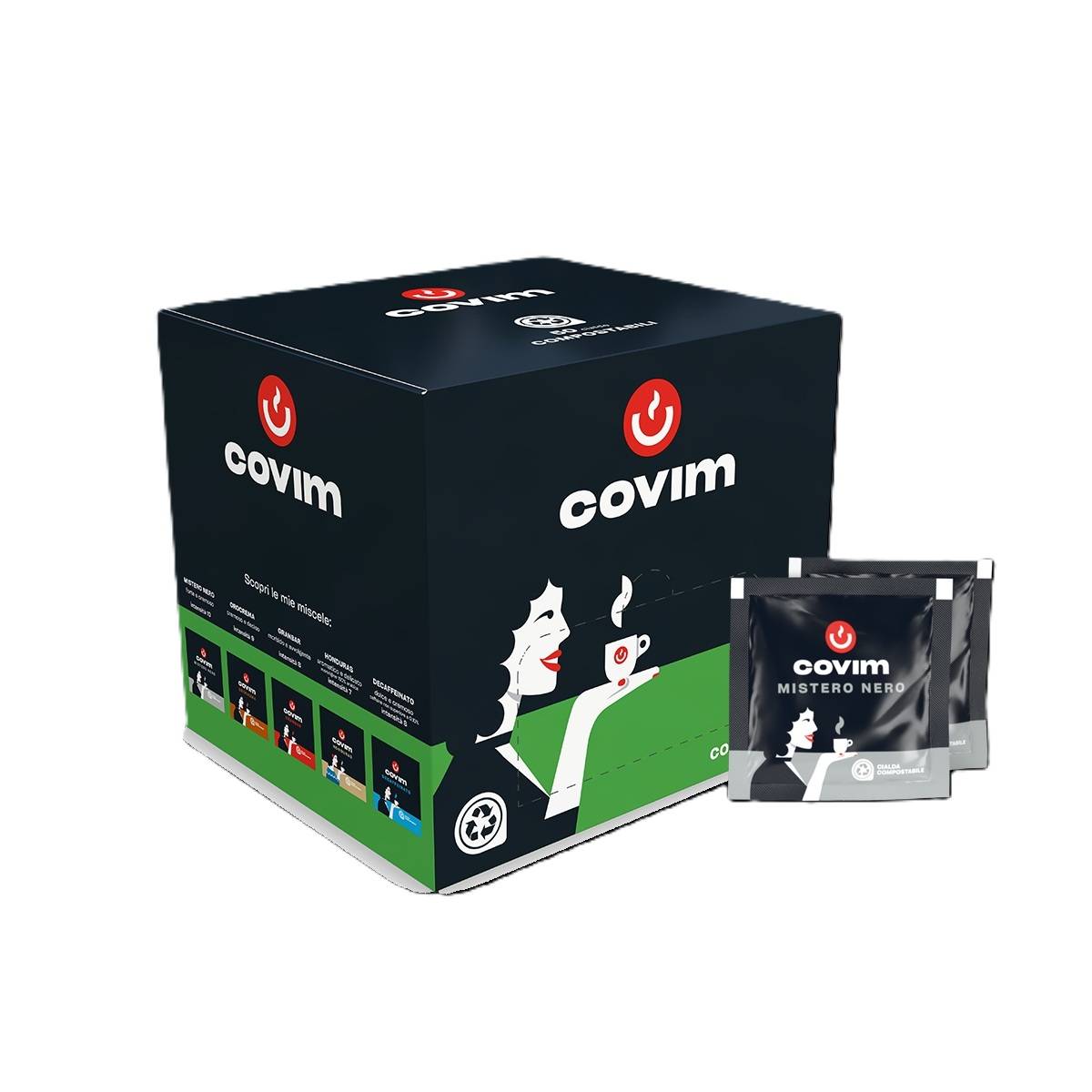 covim MISTERO NERO 44mm ESE System Kaffee Pads 150 Stück a 7 g