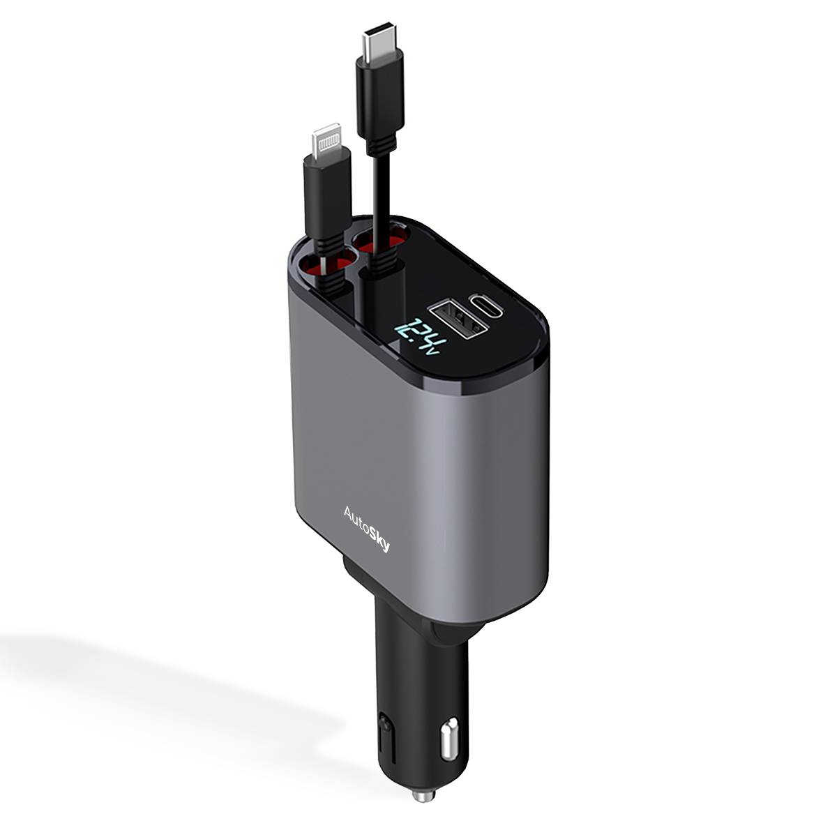 AutoSky 4-in-1 Autoladegerät USB-C Lightning 100 W