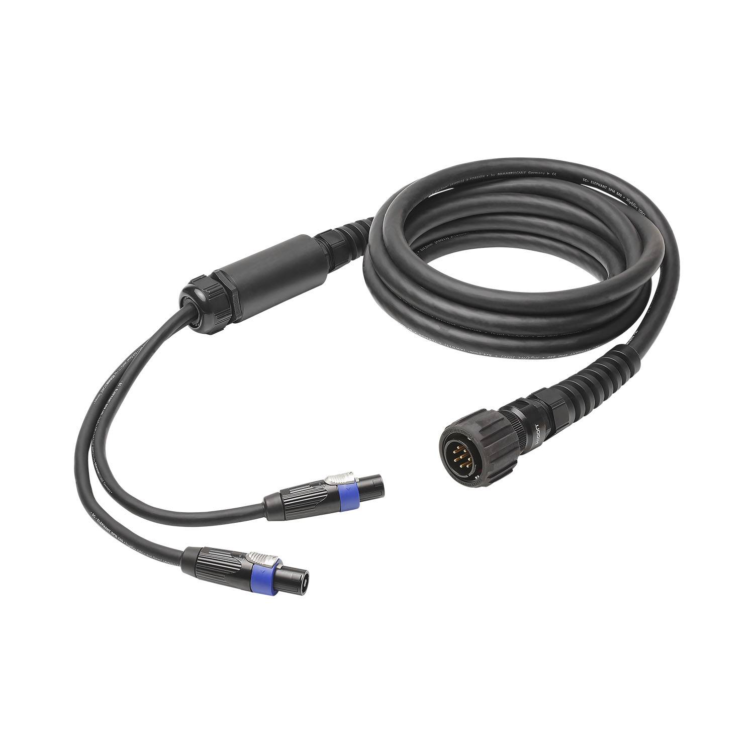 Sommer cable Speaker System , LK 8-pol male + Überwurfhülse HI-LK008-MVR/speakON® 4-polig, female; NEUTRIK®/HICON