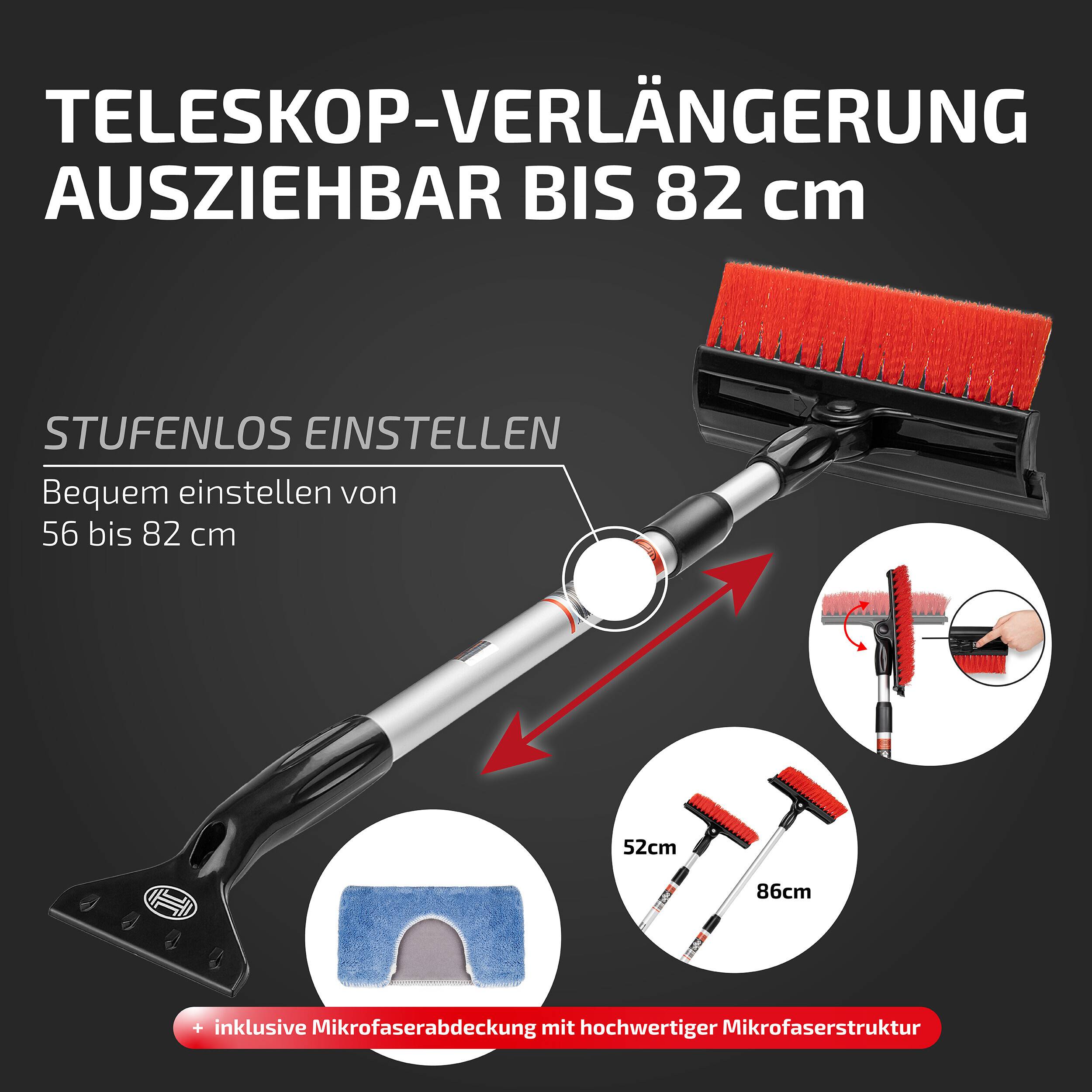 Heyner® All Scheibenreiniger 4‑in‑1 mit Bürste, Eiskratzer, 20 cm Wischer