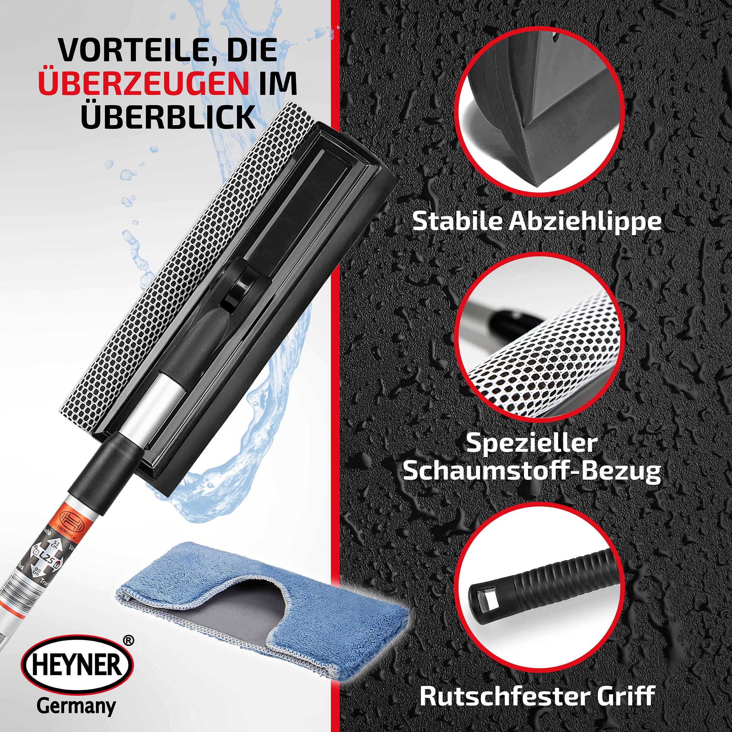 Heyner® Scheibenreiniger faltbar 25 cm mit Teleskopstiel 53–80 cm &