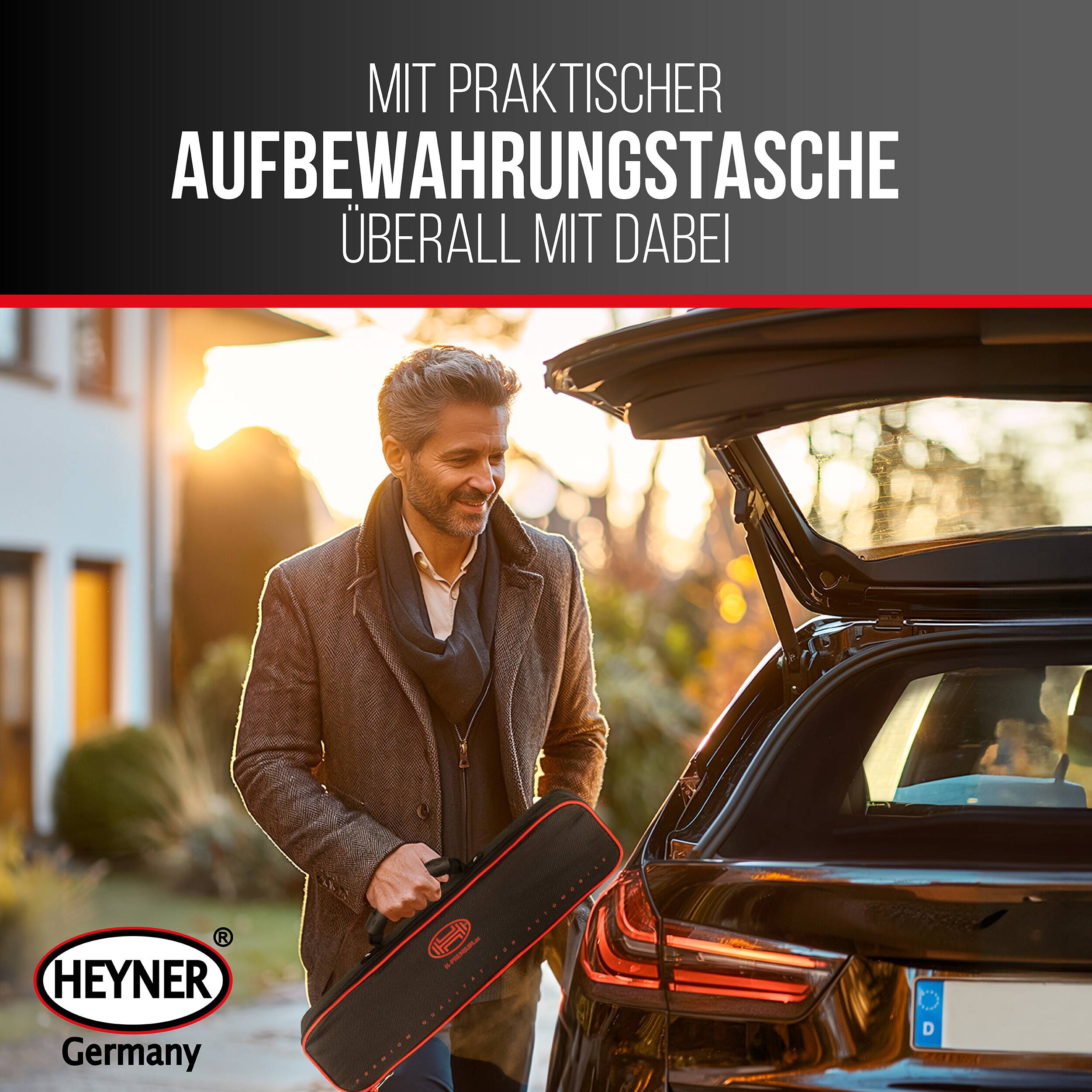 HEYNER® Scherenwagenheber 2 t mit Gummiauflagen - 125 - 470 mm Hubbereich,
