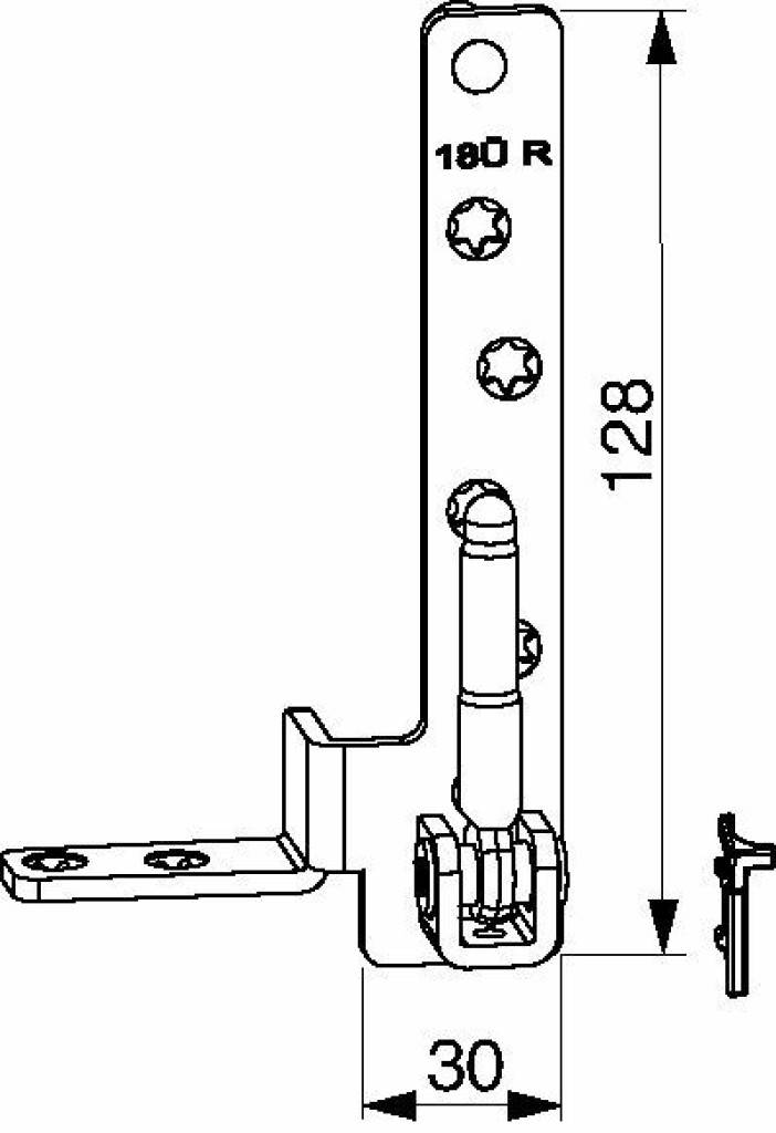 Ecklager Multi Mammut Holz mit 9 mm Tragezapfen 12/20 rechts Verkehrsweiß RAL 9016 - S