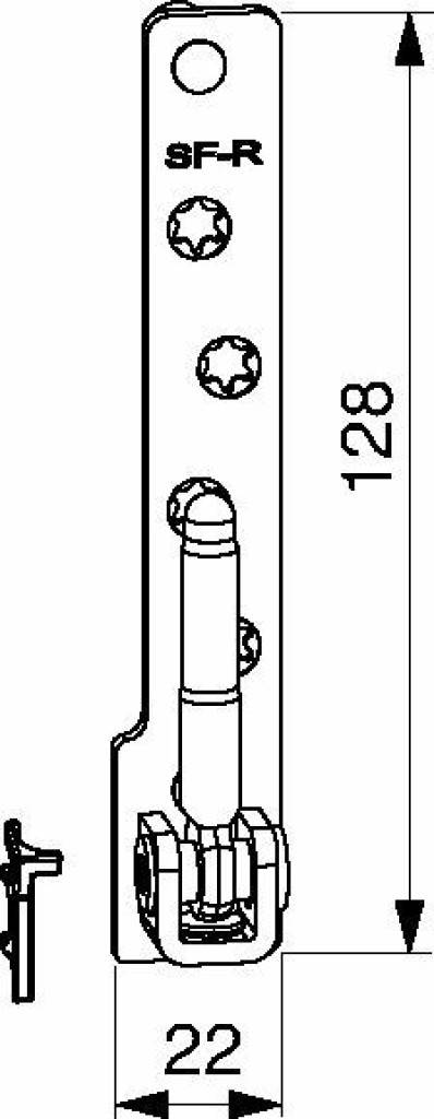 Ecklager Multi Mammut PVC mit 9 mm Tragezapfen 12/18 12/20 links Verkehrsweiß RAL 9016 - S