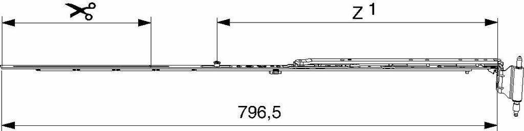 Schere montiert MM Multi Mammut V3 links 900 12/20-13 FFB 671-900 mit 1 i.S. Verkehrsweiß RAL 9016