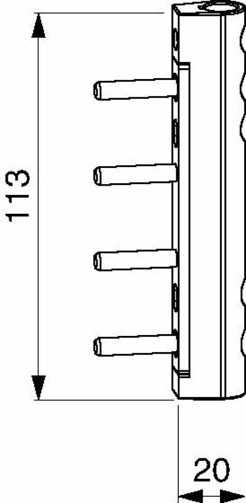 Ecklagerband PVC Multi Mammut mit 5 mm Tragezapfen 23 mm lang Silber