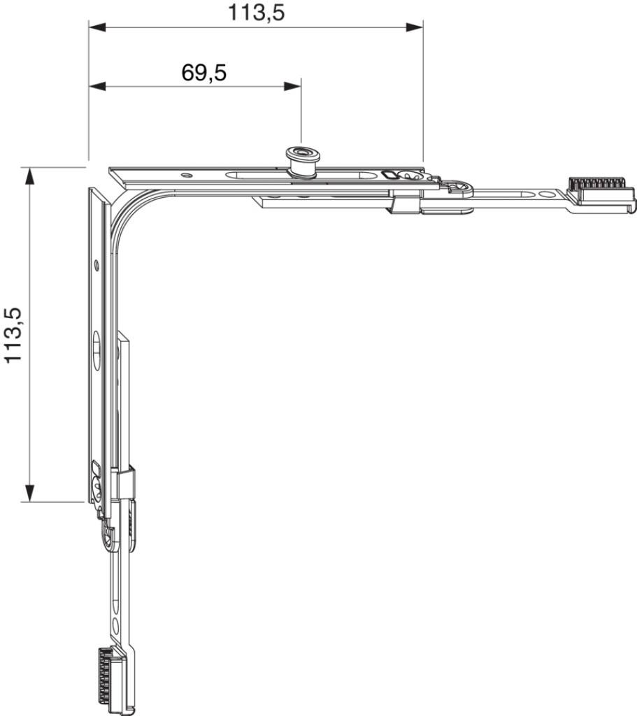 MACO Multi-Matic Eckumlenkung für SchrägfensterDie MACO Multi-Matic Eckumlenkung für Schrägfenster in silber ist die ideale Lösung, um Ihre schr