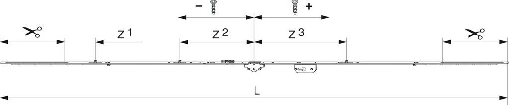 DrehKipp-Getriebe variabel MultiMatic Gr. 2250- Dornmaß 45mm- sperrbar für PZ- mit 3 i.S. Zapfen- Flügelfalzhöhe 1751-2250mm- Silber