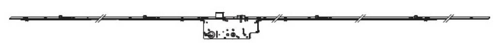 Türschloss Z-TS- Entfernung PZ92mm- Dornmaß 35mm- 4-iSZapfen- Griffsitzhöhe 1050mm- Silber- Vierkant 8mm- Flachstulp 16x2400mm- verlänger
