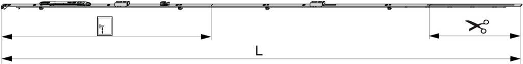 MultiMatic Stulpflügelgetriebe Gr.1590- für 2 i.S.Zapfen- konstant- Flügelfalzhöhe 1341-1590mm- Griffsitzhöhe 600mm- Silber