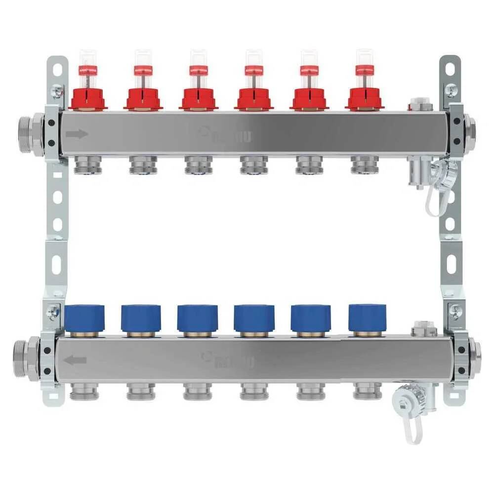 REHAU Verteiler HKV-D AG V2A, 6 Kreise, 1 Stk.