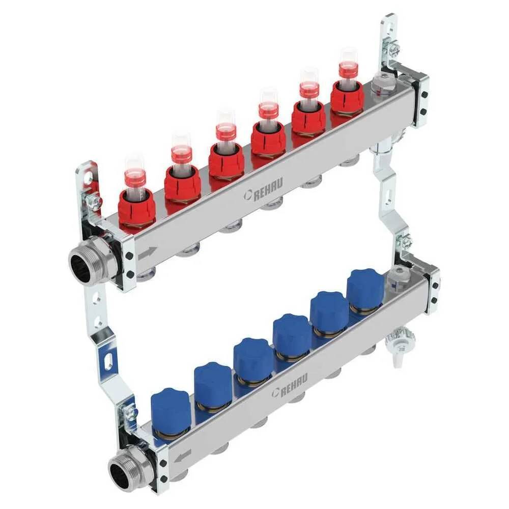 REHAU Verteiler HKV-D AG V2A, 6 Kreise, 1 Stk.