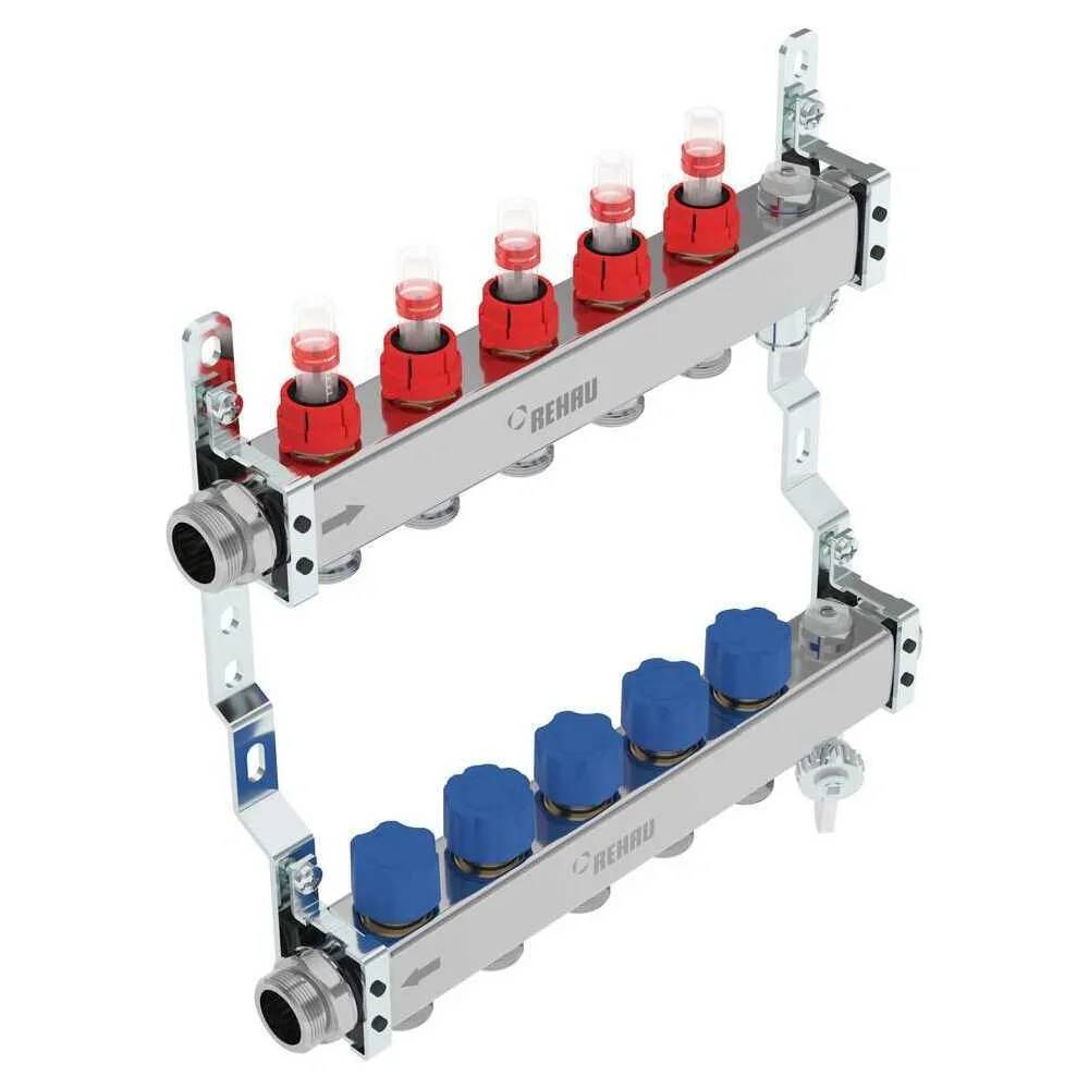 REHAU Verteiler HKV-D AG V2A, 5 Kreise, 1 Stk.