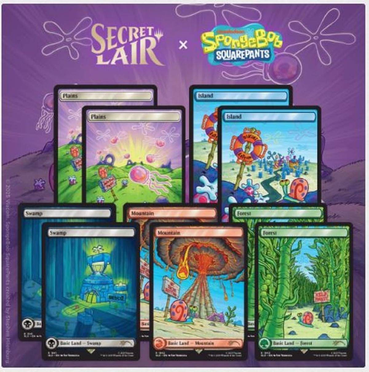 Magic the Gathering Secret Lair x Spongebob Schwammkopf Lands Under The Sea