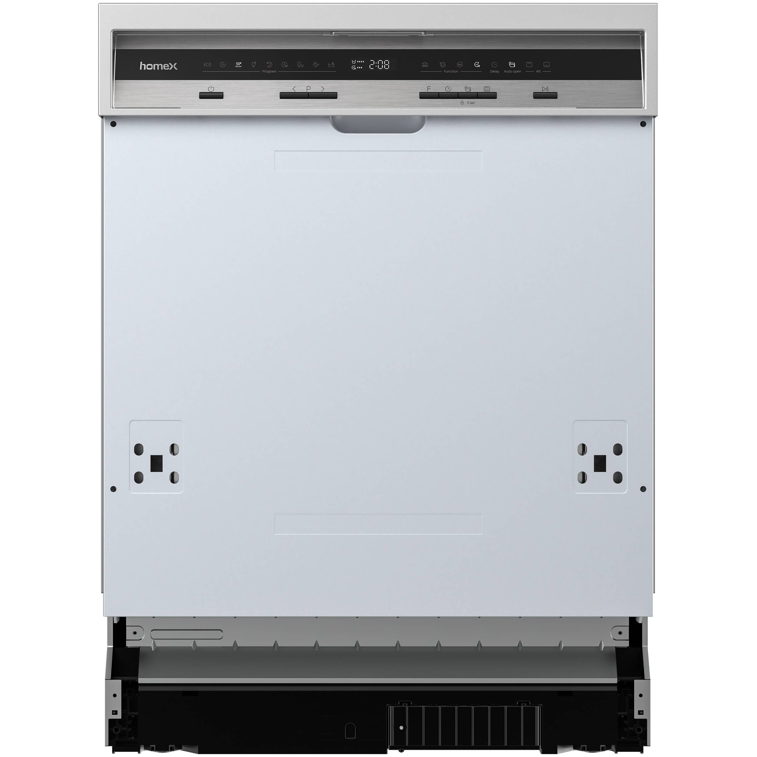 homeX DWSI601442A Geschirrspüler 60 cm, Spülmaschine teilintegrierbar - 14 Maßgedecke, 9 Programme, Einbaugeschirrspüler