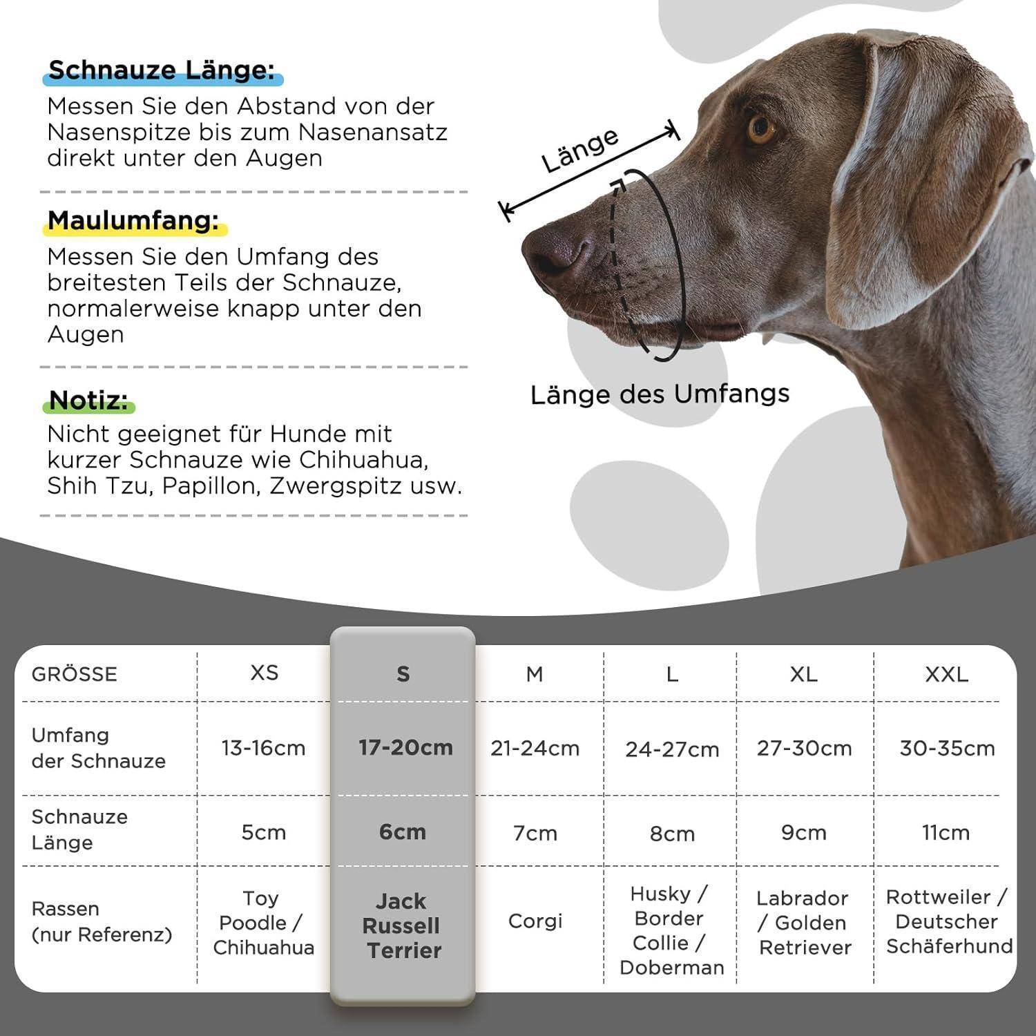 Maulkorb Hund Mesh Atmungsaktiv Einstellbar Reflektierend S