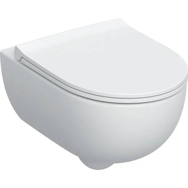 Geberit Vitelle Set, Wand-WC, Tiefspüler, geschlossenes Keramikdesign, Rimfree, mit WC-Sitz, Sandwichform, 1 Stk.