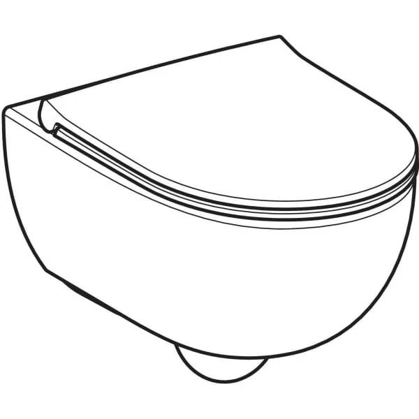 Geberit Vitelle Set, Wand-WC, Tiefspüler, geschlossenes Keramikdesign, Rimfree, mit WC-Sitz, Sandwichform, 1 Stk.