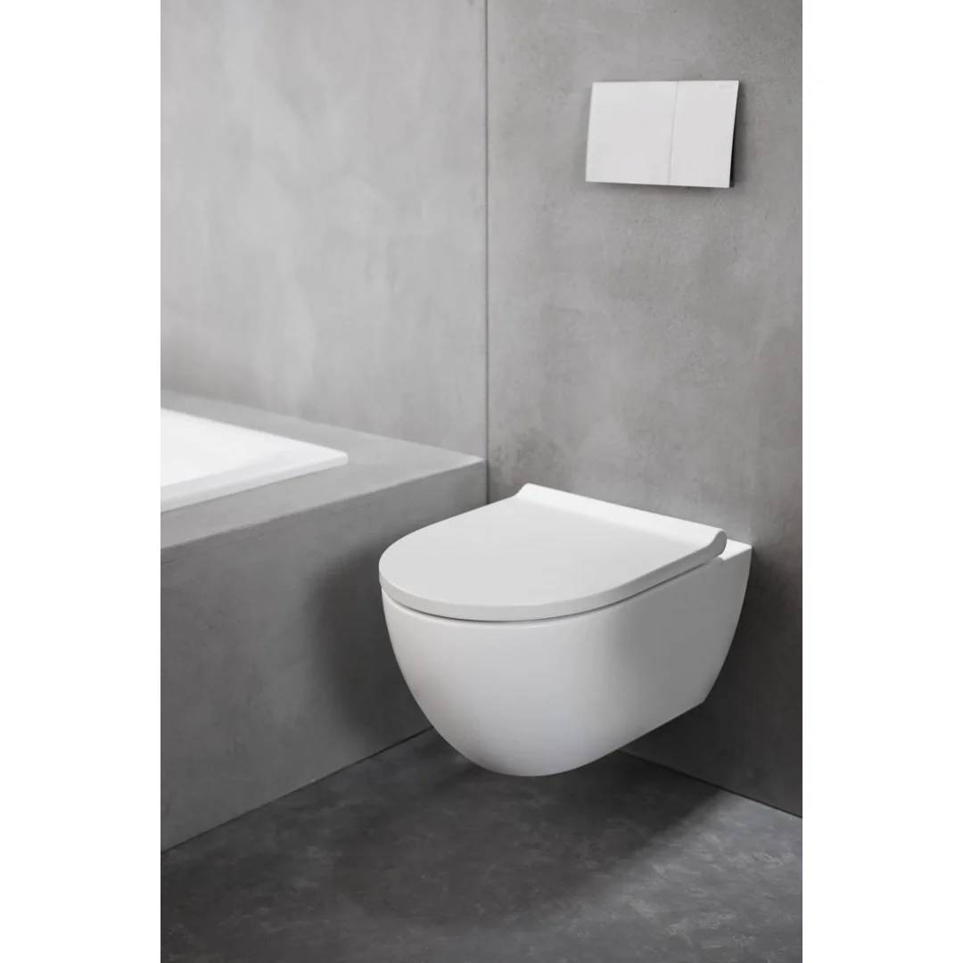 Geberit Betätigungsplatte Sigma70, 2-Mengen, Edelstahl, mattweiß, eckig, 1 Stk.