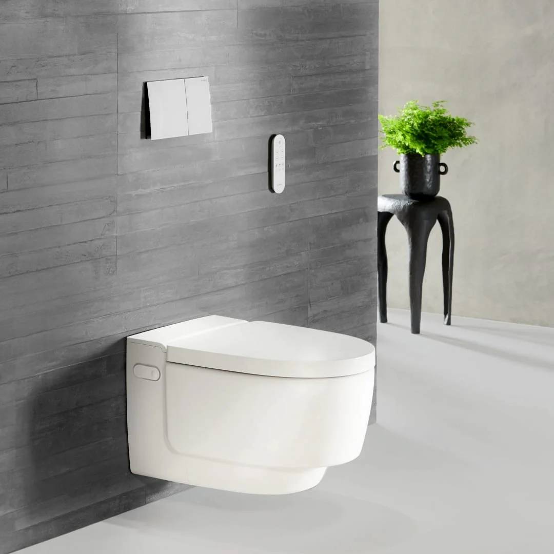 Geberit Betätigungsplatte Sigma70, 2-Mengen, Edelstahl, mattweiß, eckig, 1 Stk.
