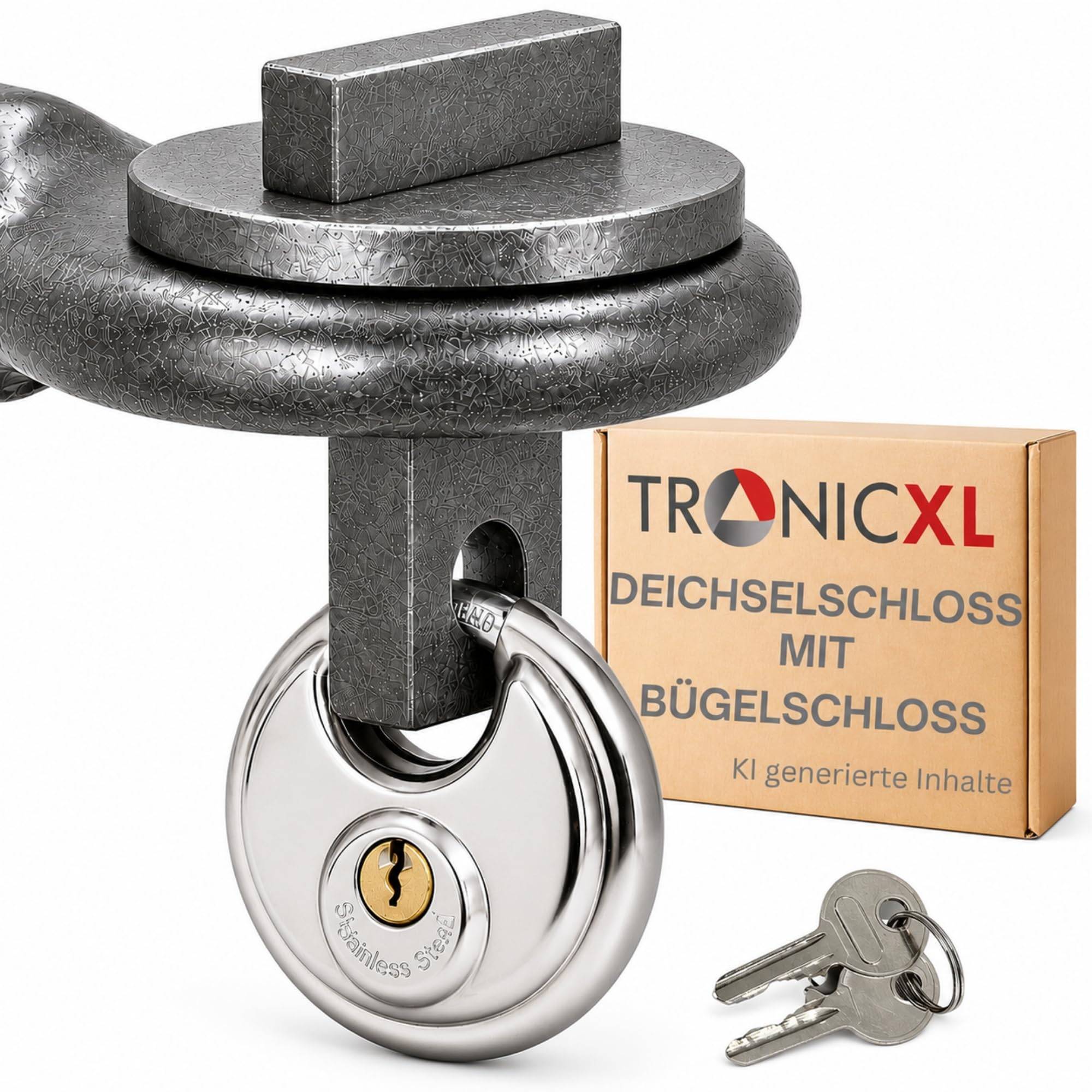 LKW Traktor Deichselschloss + Schloss + 2 Schlüssel Anhänger passend für 40 mm DIN-Zugösen